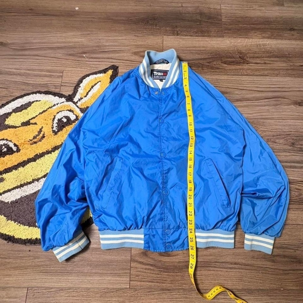 90s blue Trax Active Wear Windbreaker Jacket Size M  (0221)